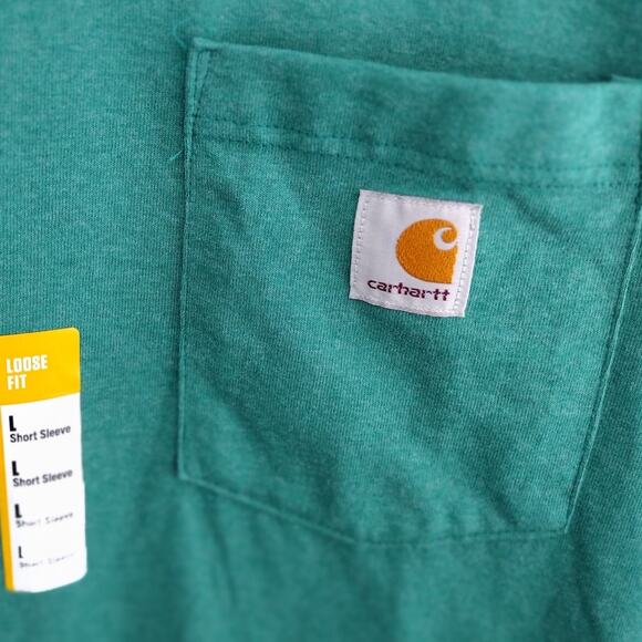 Carhartt NEW Green Loose-Fit Heavyweight Short-Slv Pocket TShirt Tee Men's Large - Picture 3 of 7